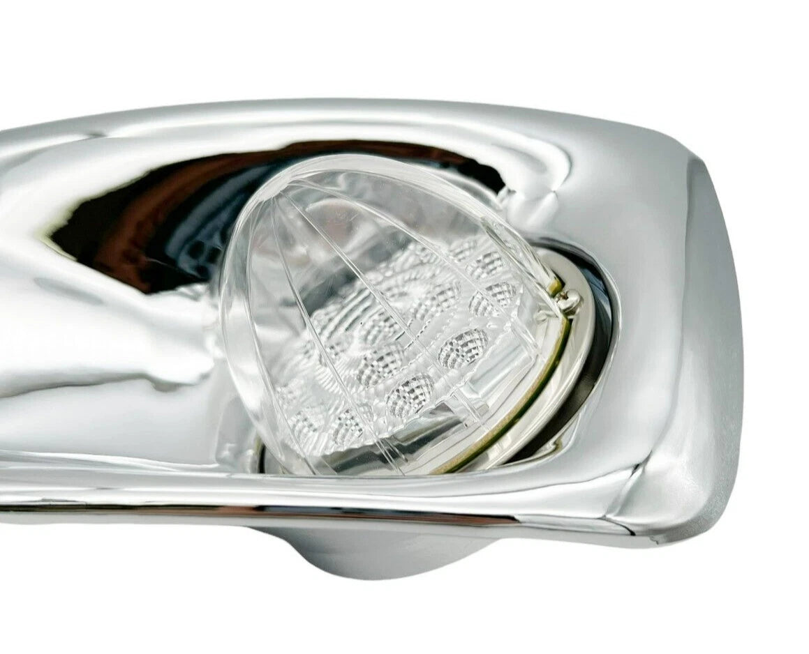 LH Fog Light Lamp Bezel with Amber LED Clear Lens for Kenworth T660 (2007–2017)
