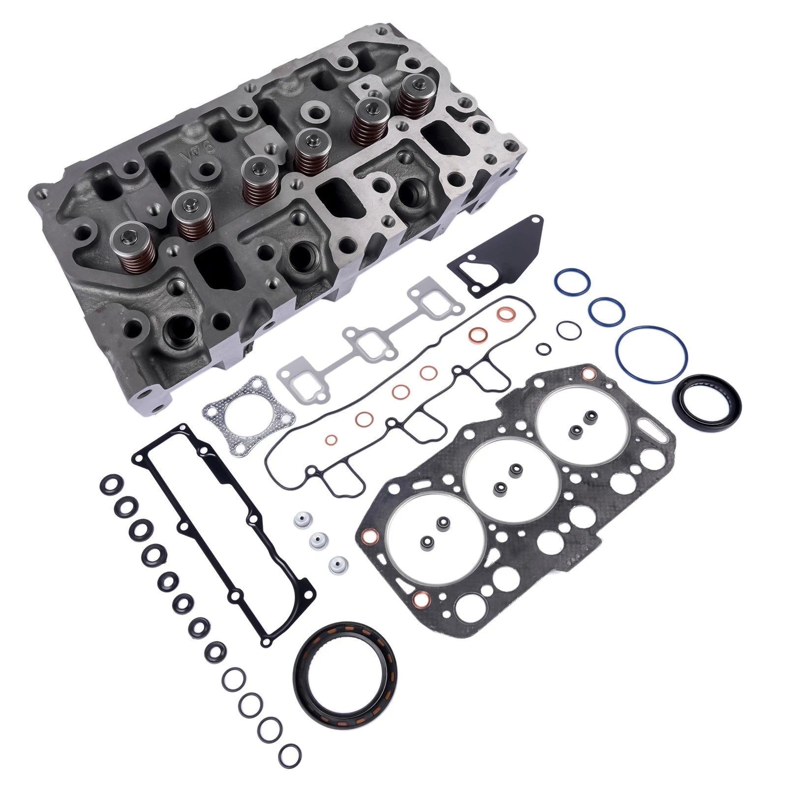 Complete Cylinder Head Assembly & Gasket Set for Yanmar Engine