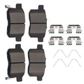 Set of 4 Rear Ceramic Brake Pads Kit for Honda Accord (2008–2017) P1451