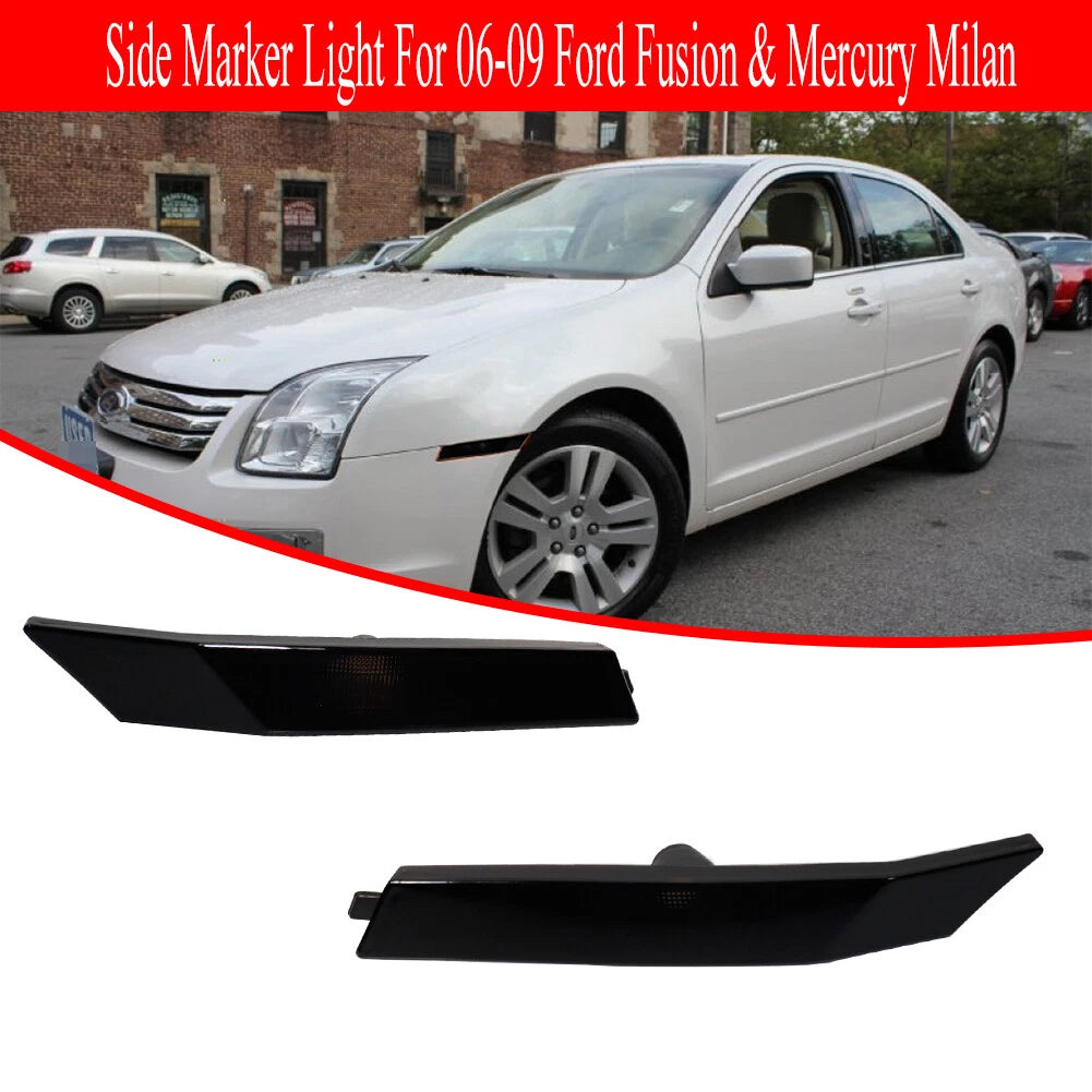 2X Smoked Front Side Marker Light Housings for Ford Fusion, Mercury Milan (2006–2009)