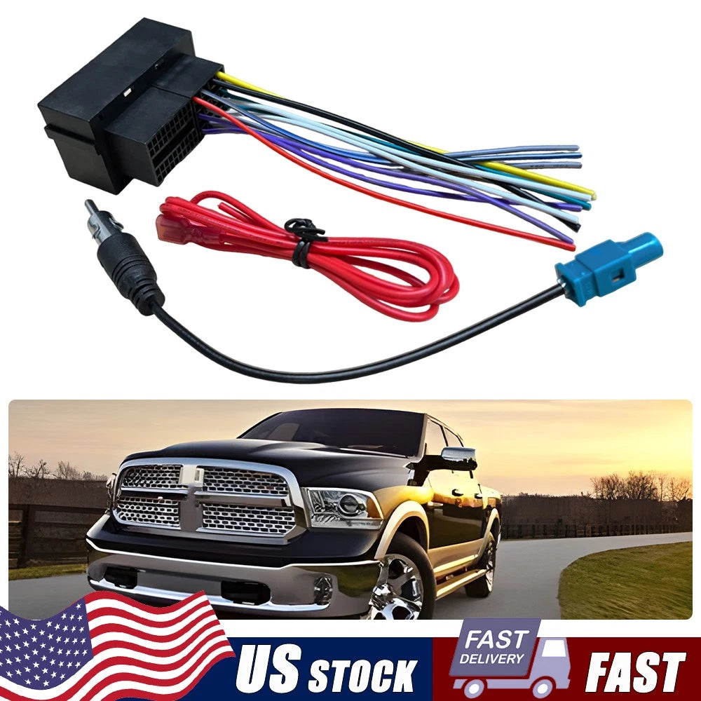 Stereo Radio Wire Harness with Antenna Adapter for RAM 1500 2500 (2013–2019)