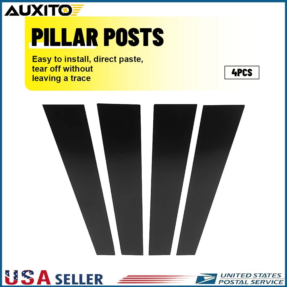 Set of 4 Window Pillar Post Covers for Dodge Ram 1500 (2019–2025) Gloss Black