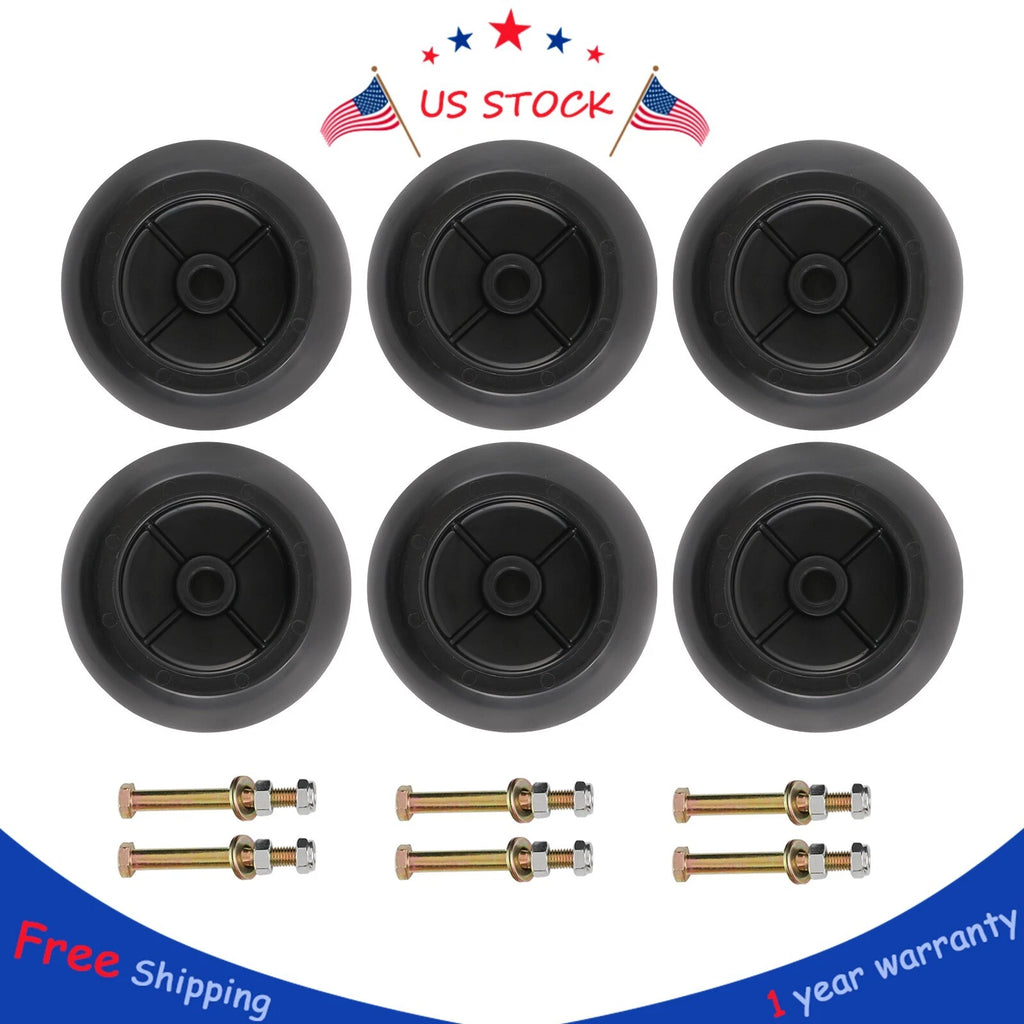 Set of 6 Mower Deck Wheels for Hustler Raptor SD & Super Sport