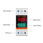 Digital AC Ammeter/Voltmeter C45-2042VA for DIN Rail (85x50x37mm)
