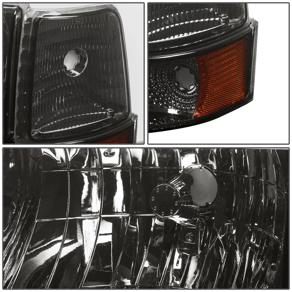 LED DRL Smoked Amber Headlight Lamps for Ford F-Series (1992–1996)