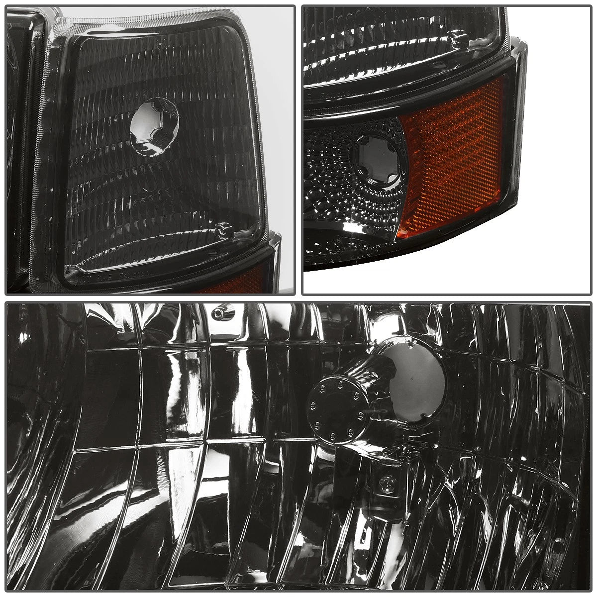 LED DRL Smoked Amber Headlight Lamps for Ford F-Series (1992–1996)