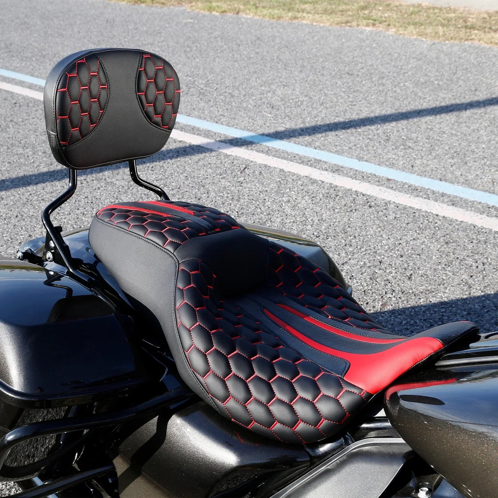 Rider Passenger Seat Backrest Sissy Bar for Harley Street Road Glide (09-23)