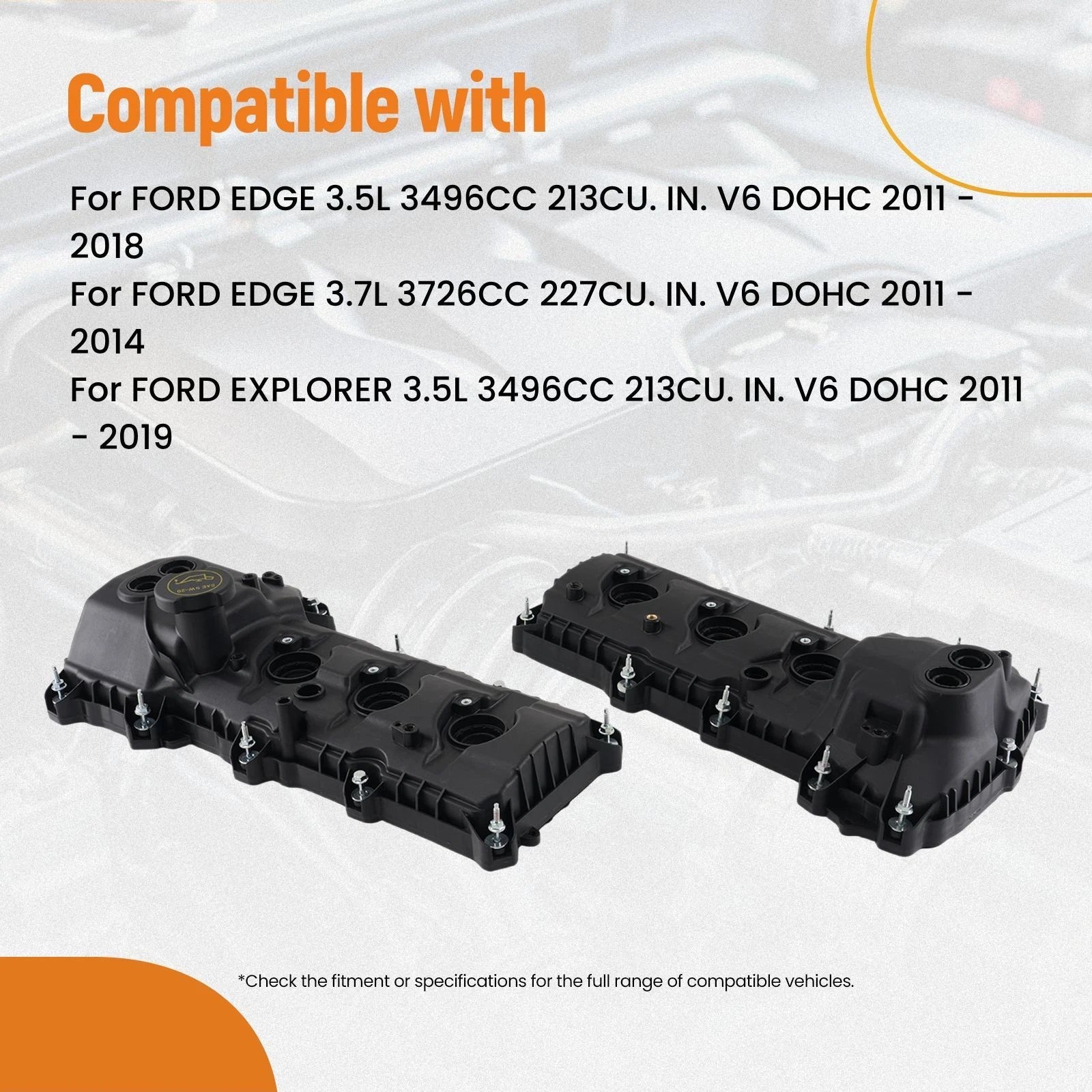 2X Valve Cover Left & Right for Ford F150 Edge Mustang Lincoln MKT (2011–2018)