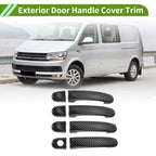 Exterior Door Handle Cover Trim for Volkswagen Transporter (Carbon Fiber, Black)