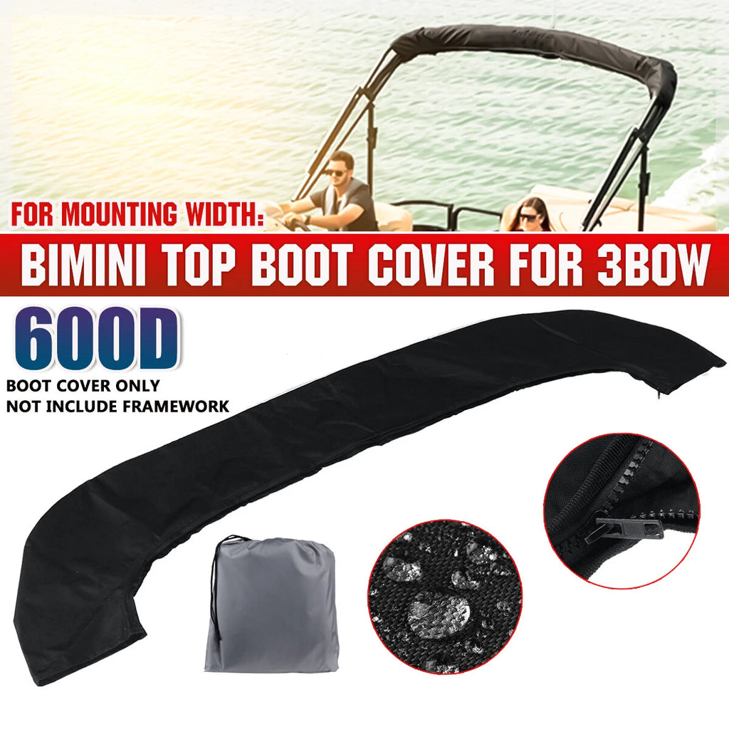 Bimini Top Boot Cover for Boat (600D, Black)