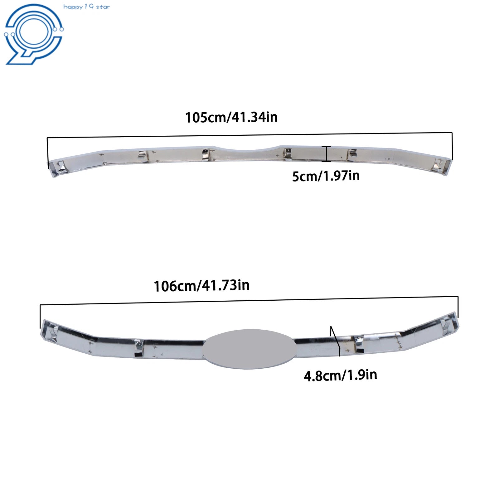 Set of 3 Chrome Front Upper Grille Bars Insert for Ford Flex (2009–2012)