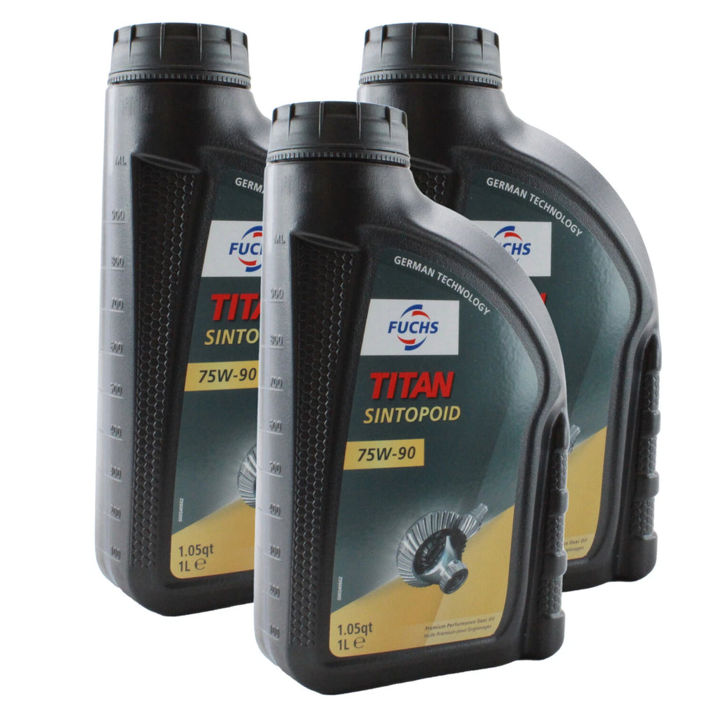 3X 1L Fuchs Titan Sintopoid SAE 75W-90 Differential Gear Oil