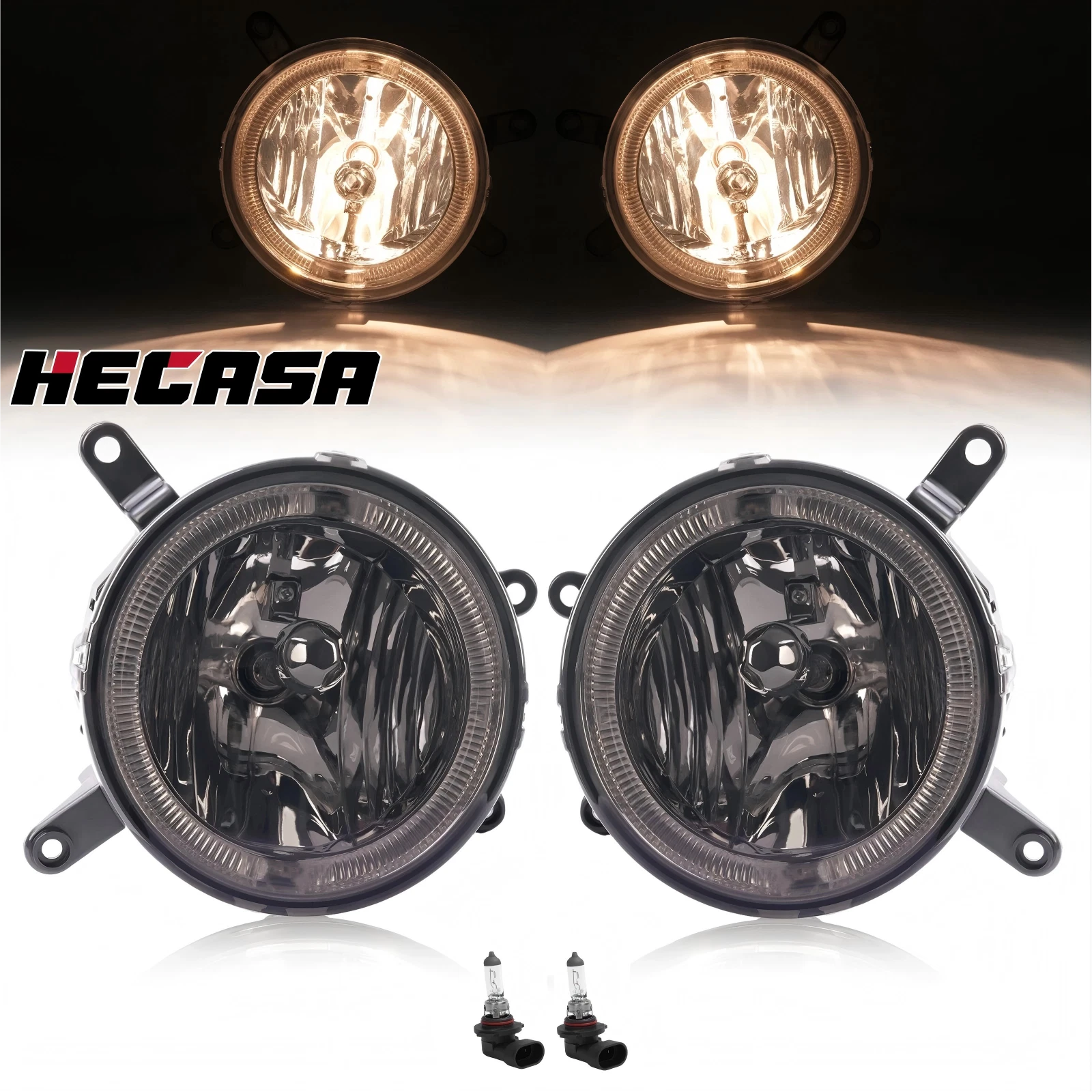 Smoke Lens LED Halo Fog Lights for Ford Mustang GT (2005–2009) RH & LH