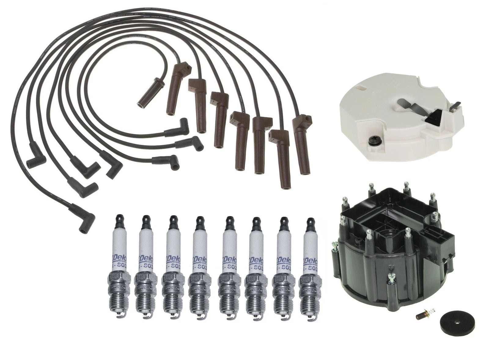 ACDelco Ignition Kit for GMC P30 7.4 V8 (1975–1995) - Rotor, Cap, Wires, Plugs