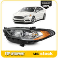 Left Headlight for Ford Fusion (2017–2020) Black Housing with Bulbs