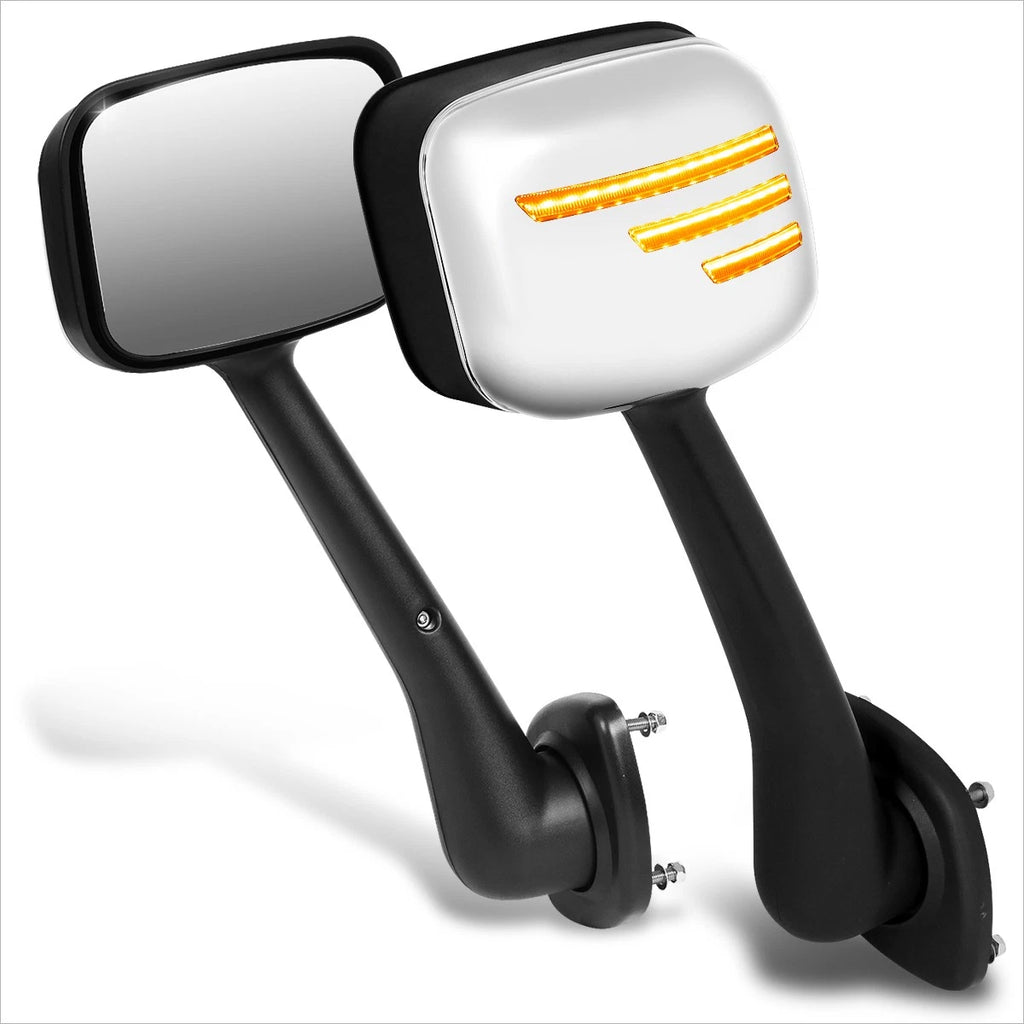 Sequential LED Amber Turn Signal Hood Mirrors for Freightliner Cascadia (2008–2017)