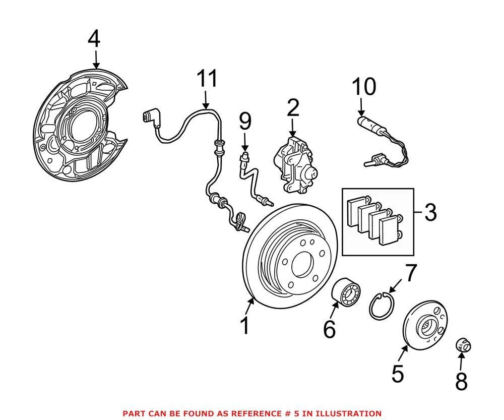 Rear Wheel Hub 2033570108 for MB A208 A209 C208 C209 R170 R171 W203 (1998–2015)