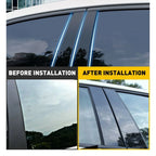 6pc Decal Covers for Honda Accord (2013–2017) Pillar Post Door Window Trim