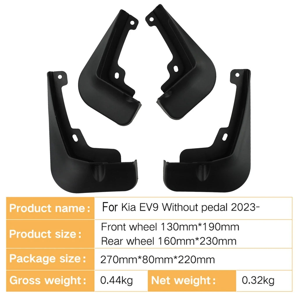 Mudguards for KIA EV9 Non Deformation Black Color