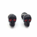 Set of 4 Black 3D Skull Zombie License Plate Bolts Screws for Universal Fit
