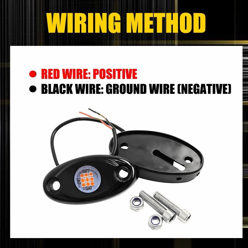 Amber LED Rock Lights for Jeep Off-Road Truck ATV UTV