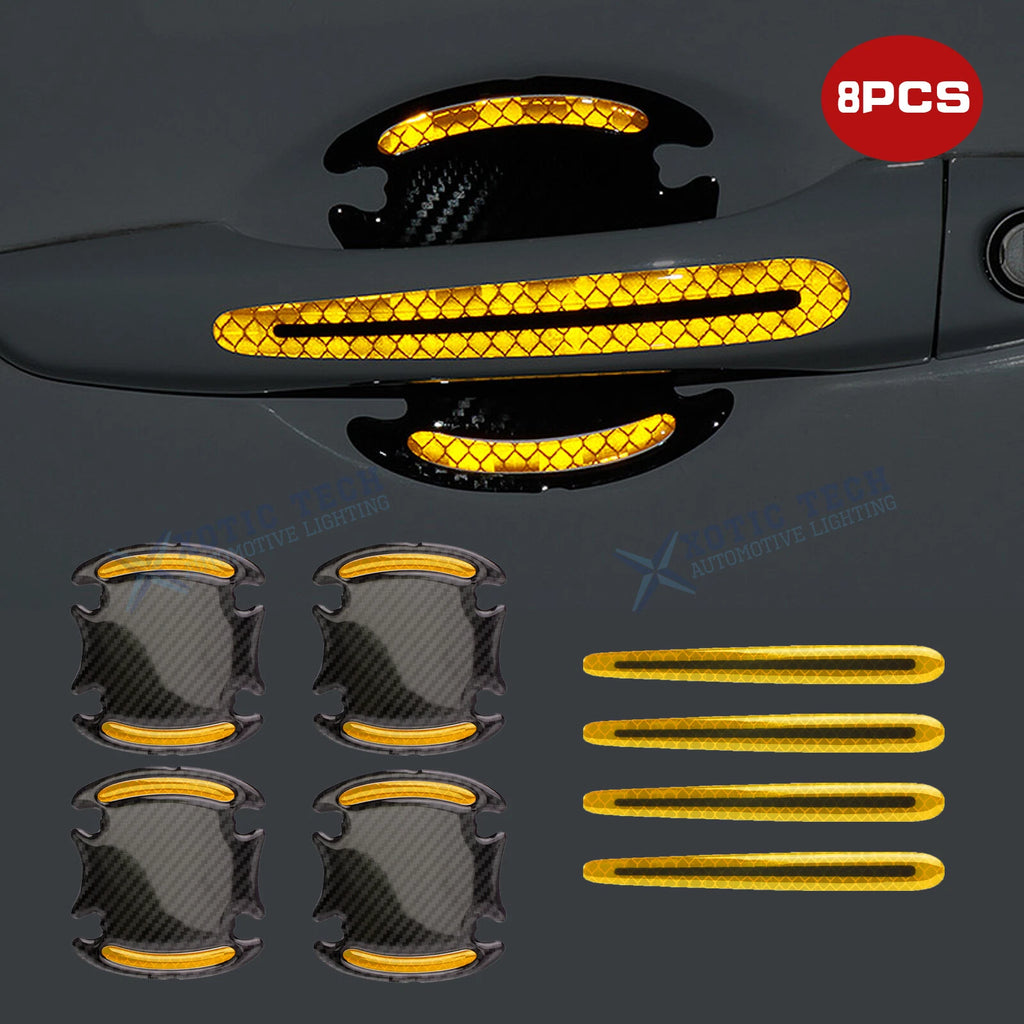Reflective Yellow Door Handle Guard Wrap Decals for Dodge Grand Caravan (2011-2020)