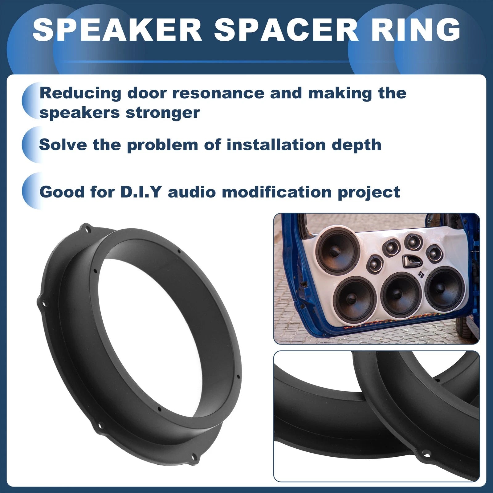 2X Speaker Spacer Ring Adapter for Volkswagen Golf MK5 (2003–2009)