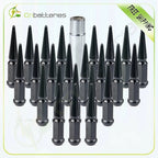 24 PC Spike Black Steel Lug Nuts 14x1.5 for Chevrolet Tahoe Silverado (2000–2023)