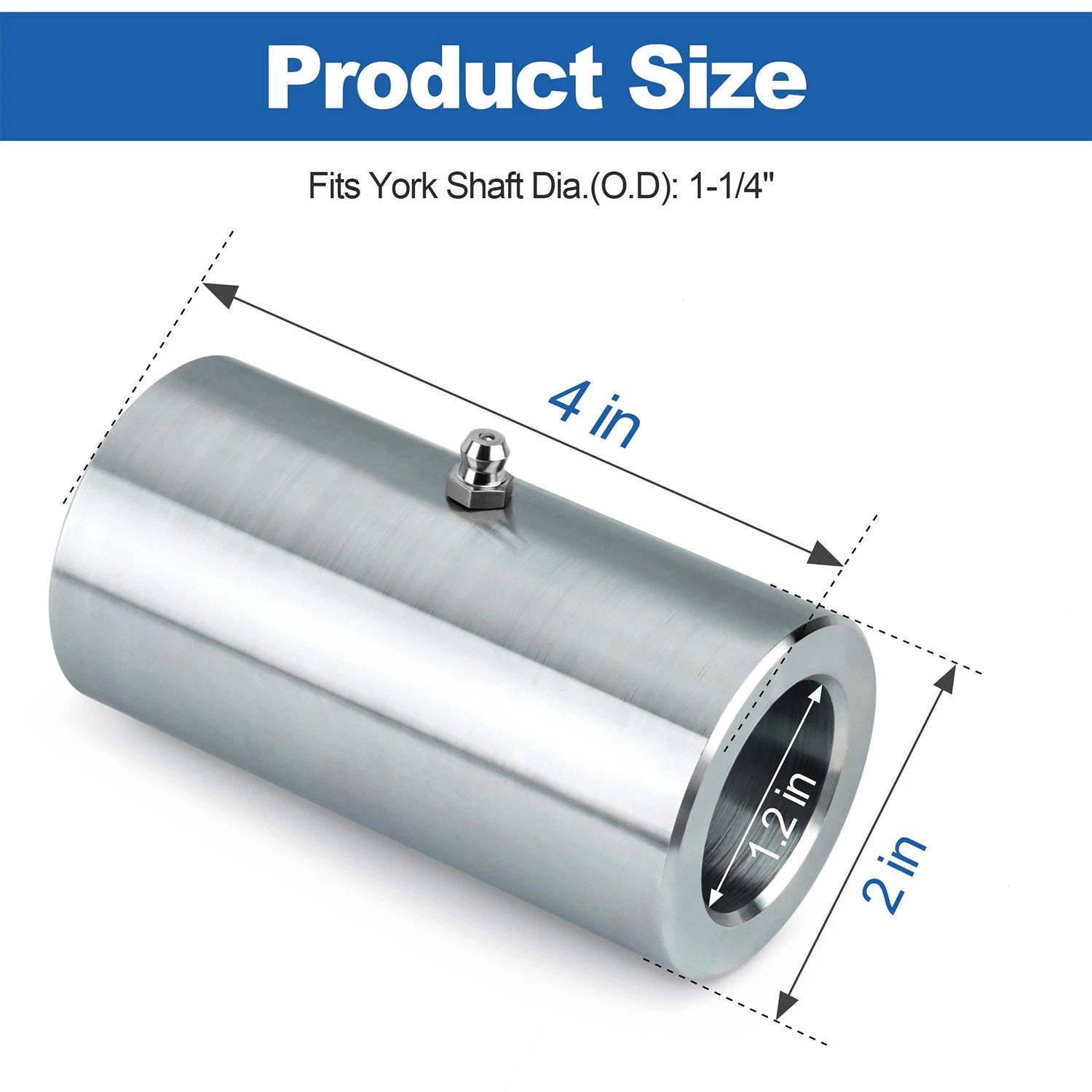 Tailwheel Fork Weld-On Bushing for Bush Hog Squealer Rotary Cutter