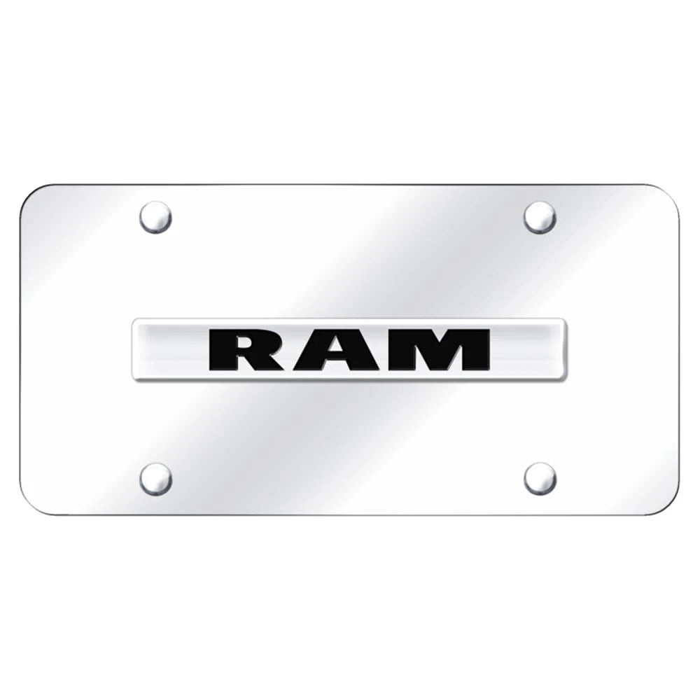 Chrome Name on Chrome License Plate - Officially Licensed for Dodge RAM