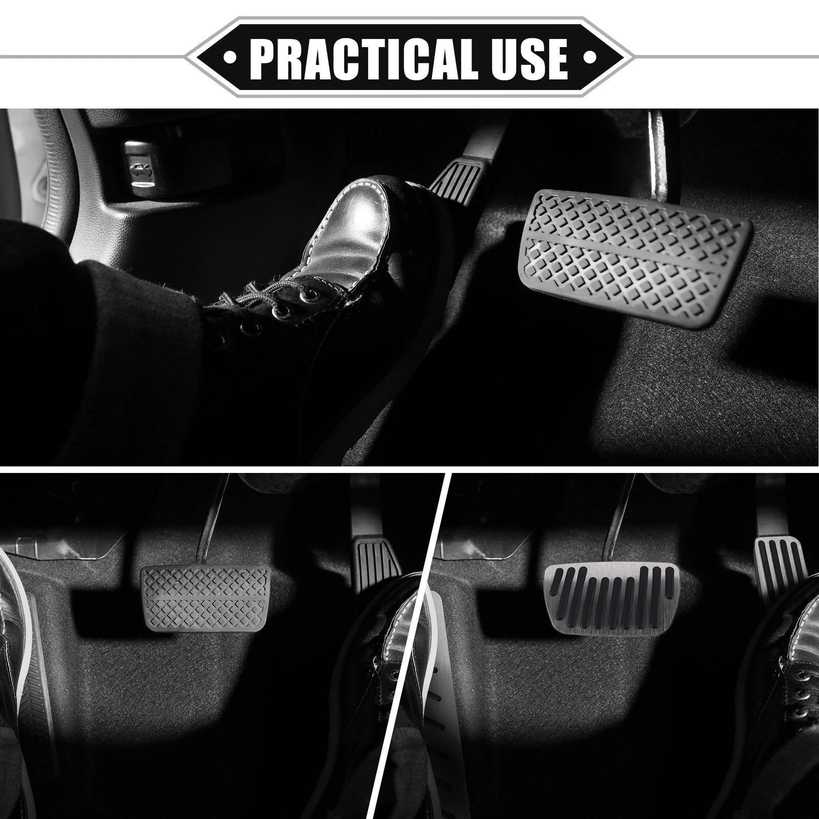 Gas Brake Footrest Pedal Pad for Toyota RAV4 (2019–2023) Aluminum Alloy Silver