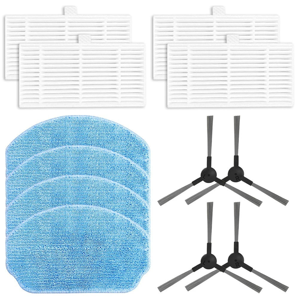 Set of 4 Filters and Mop Cloths for Nedis Vacuum Accessories