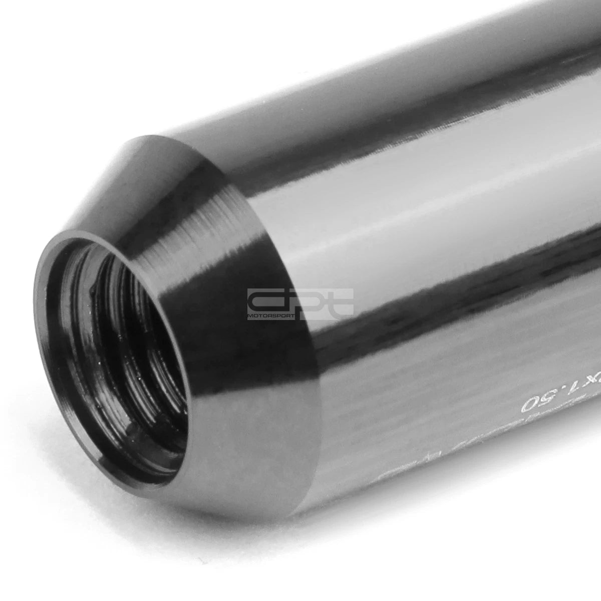 Set of 4 Open-End Aluminum Gun Metal Lug Nuts + Adapter M12x1.5 (Fits Various)
