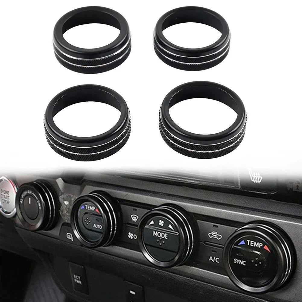 Black AC Climate Control Knob Trim for Toyota Tacoma (2016-2023)