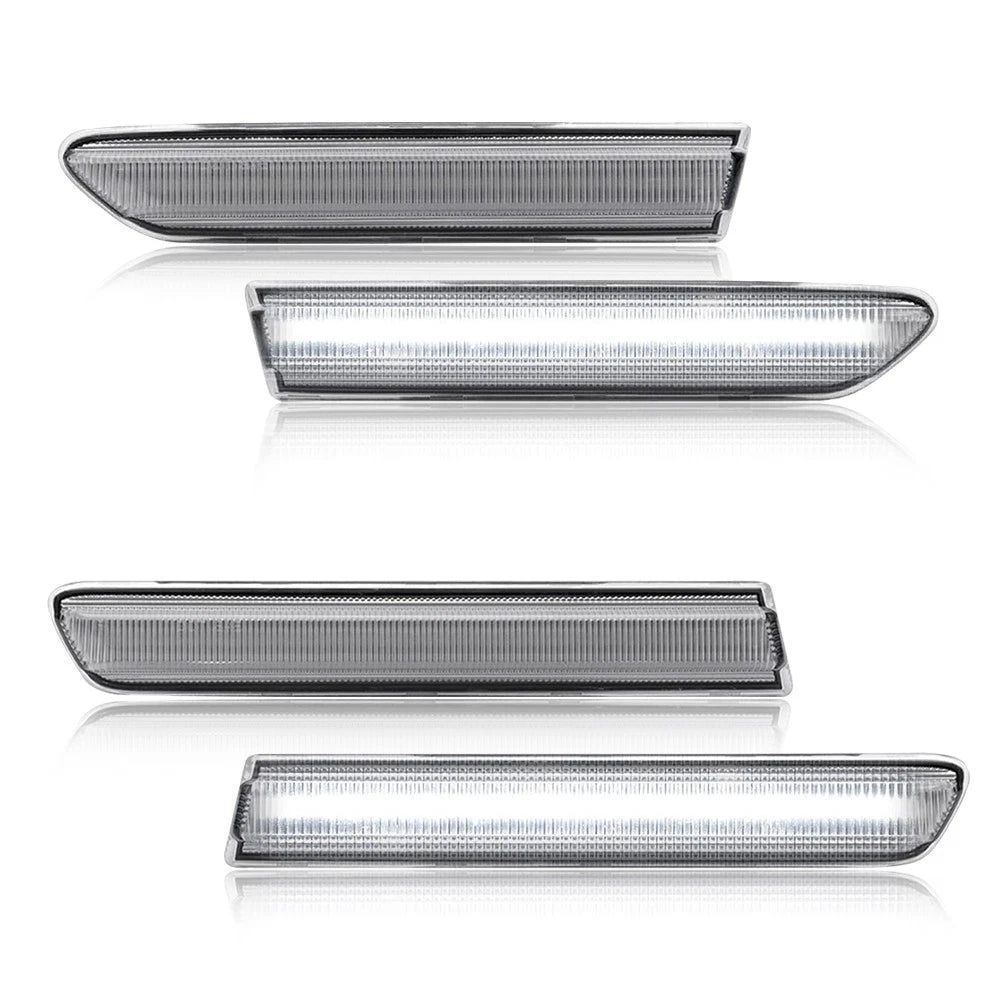 4X White LED Front Rear Fender Side Marker Lights for Acura TL (2004–2008)