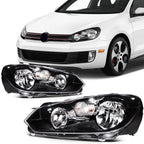 2X Headlight Assembly for Volkswagen Golf Jetta GTI (2010–2014) Black