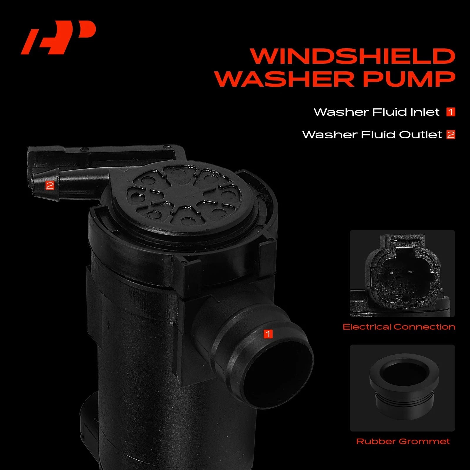 Windshield Washer Pump with Rubber Grommet for Nissan (1993–2006)