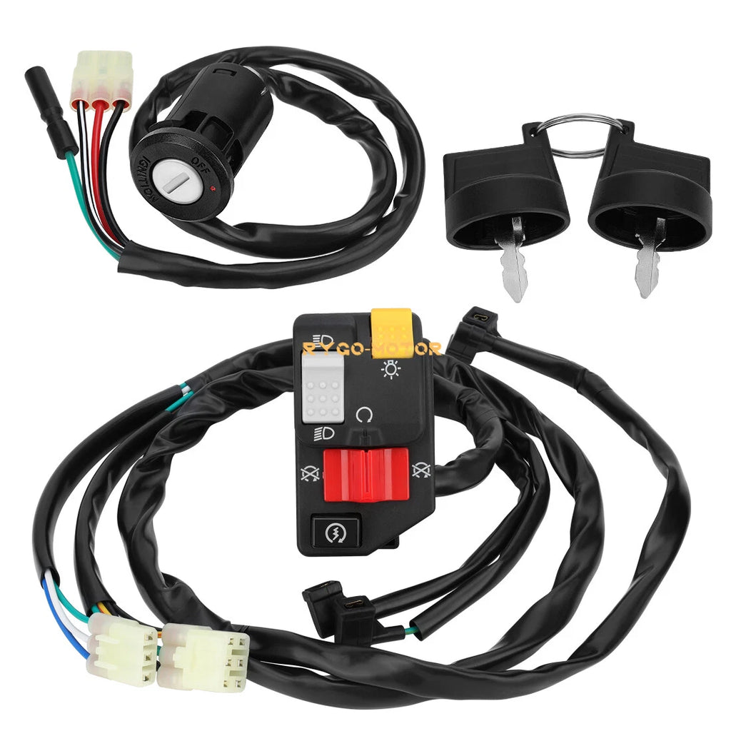 Left Handlebar Switch & Key Switch for Honda Recon 250 TRX250TM (2007–2020)