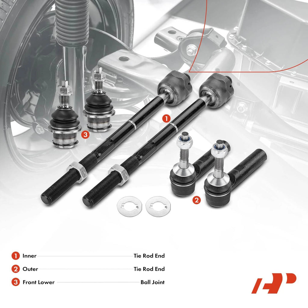 6X Front Tie Rod End Ball Joint for Ford Expedition Lincoln Navigator (1997–2023)