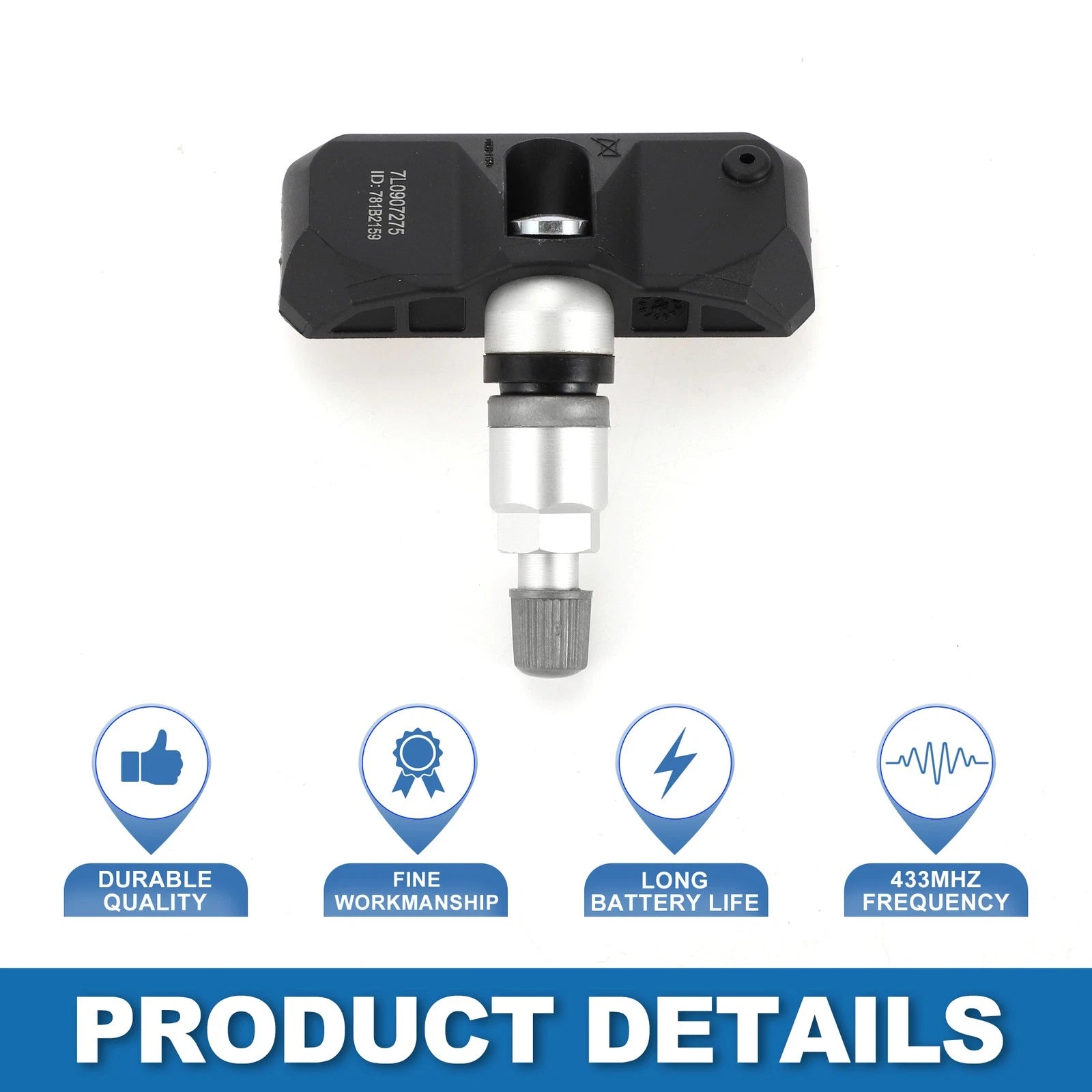 Tire Pressure Sensor 433MHz for Volkswagen Touareg (2004–2007) No.7L0907275