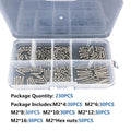230pcs M2 Screw and Nut Assortment Kit