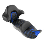 Gel Seat Backrest for Harley Street Glide (2014–2023) - Black Blue