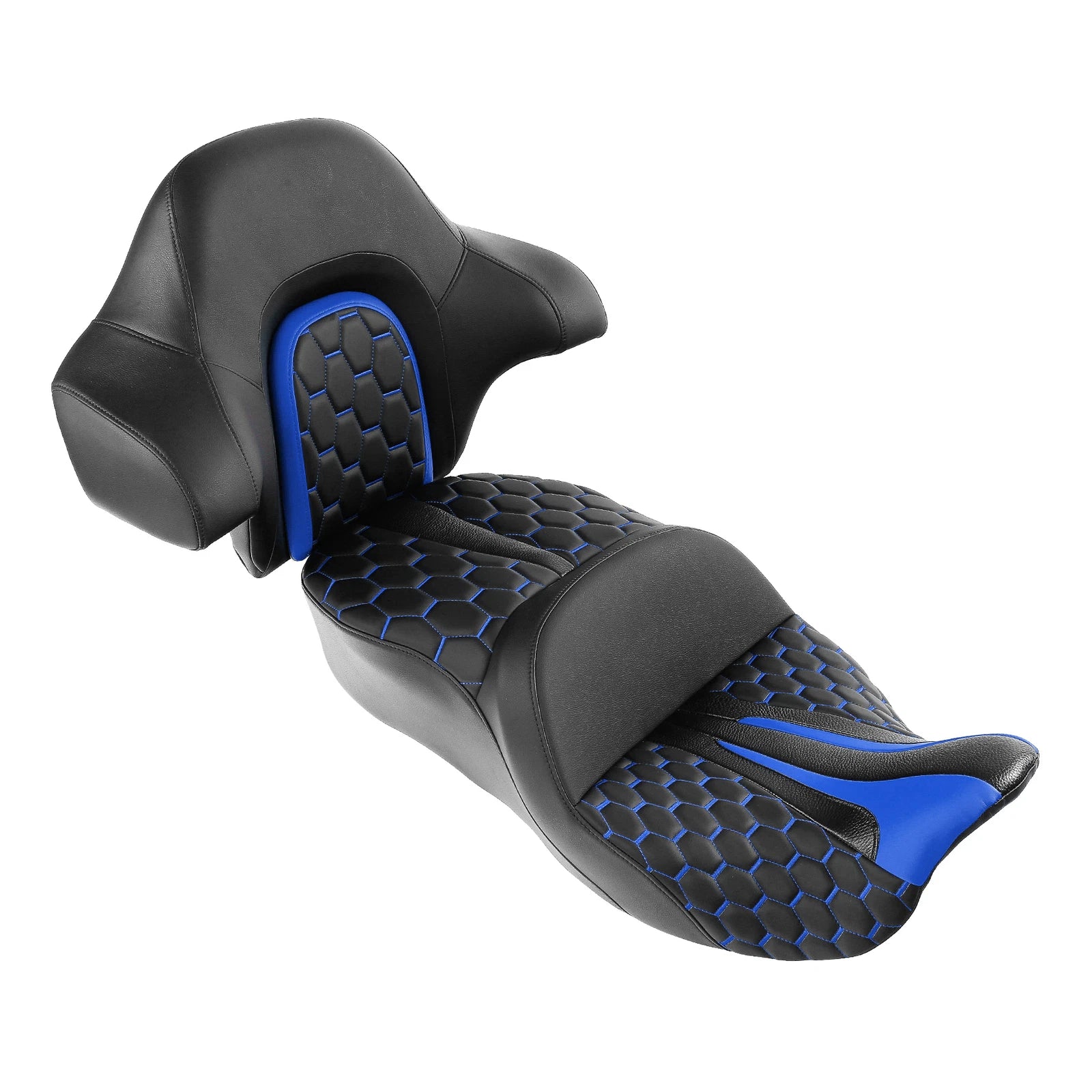 Gel Seat Backrest for Harley Street Glide (2014–2023) - Black Blue