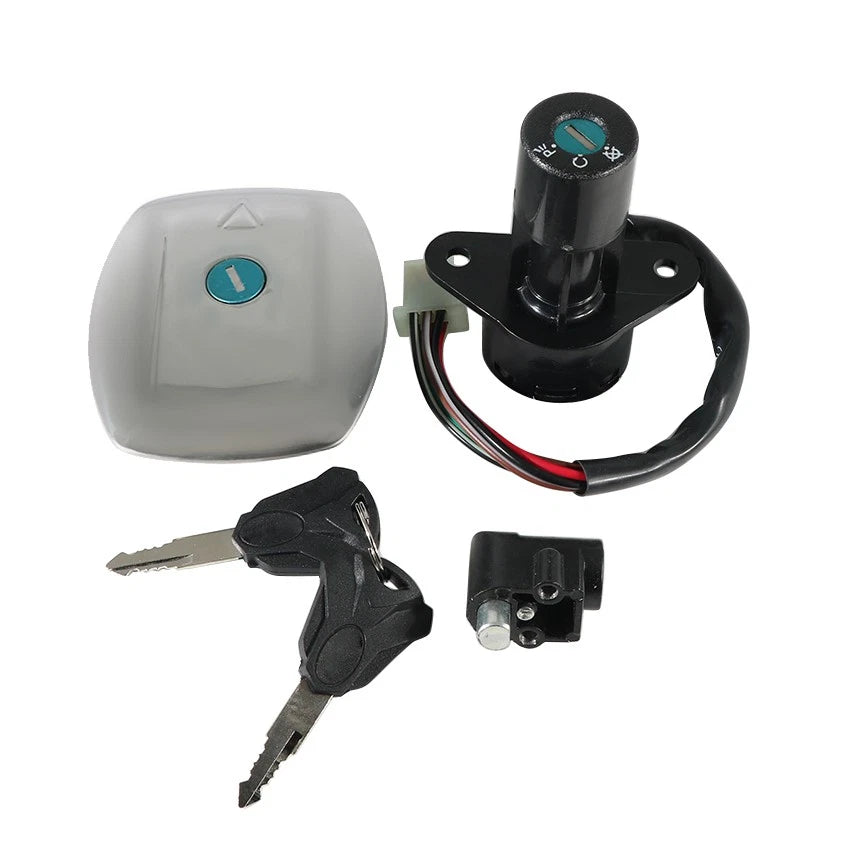 Fuel Gas Cap Ignition Key Switch Seat Lock Set for Suzuki GS125 (1982–2000)