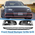 Front Lower Bumper Grille for Audi A4 B9 (2016–2018) Black, No Hole