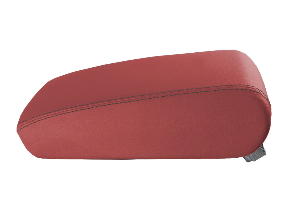 Armrest Cover for Audi A6 (2012–2018) Leather Red Black Stitch