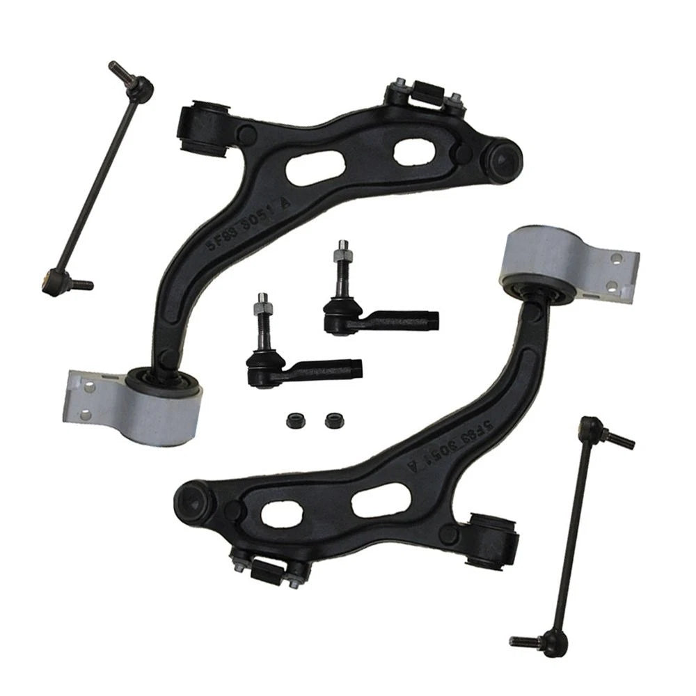 Set of 6 Front Lower Control Arms & Sway Bar Links for Ford Taurus Lincoln MKS (2010–2012)