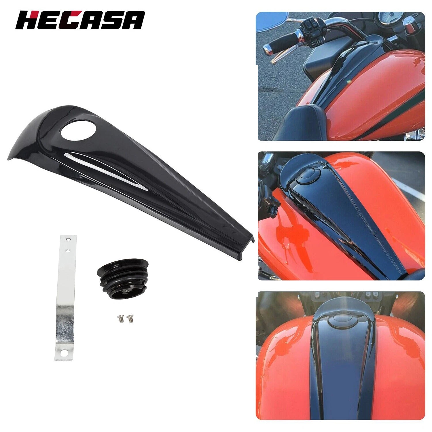 Fuel Console Gas Tank Cap Cover for Harley Road Street Glide (2008–2023)
