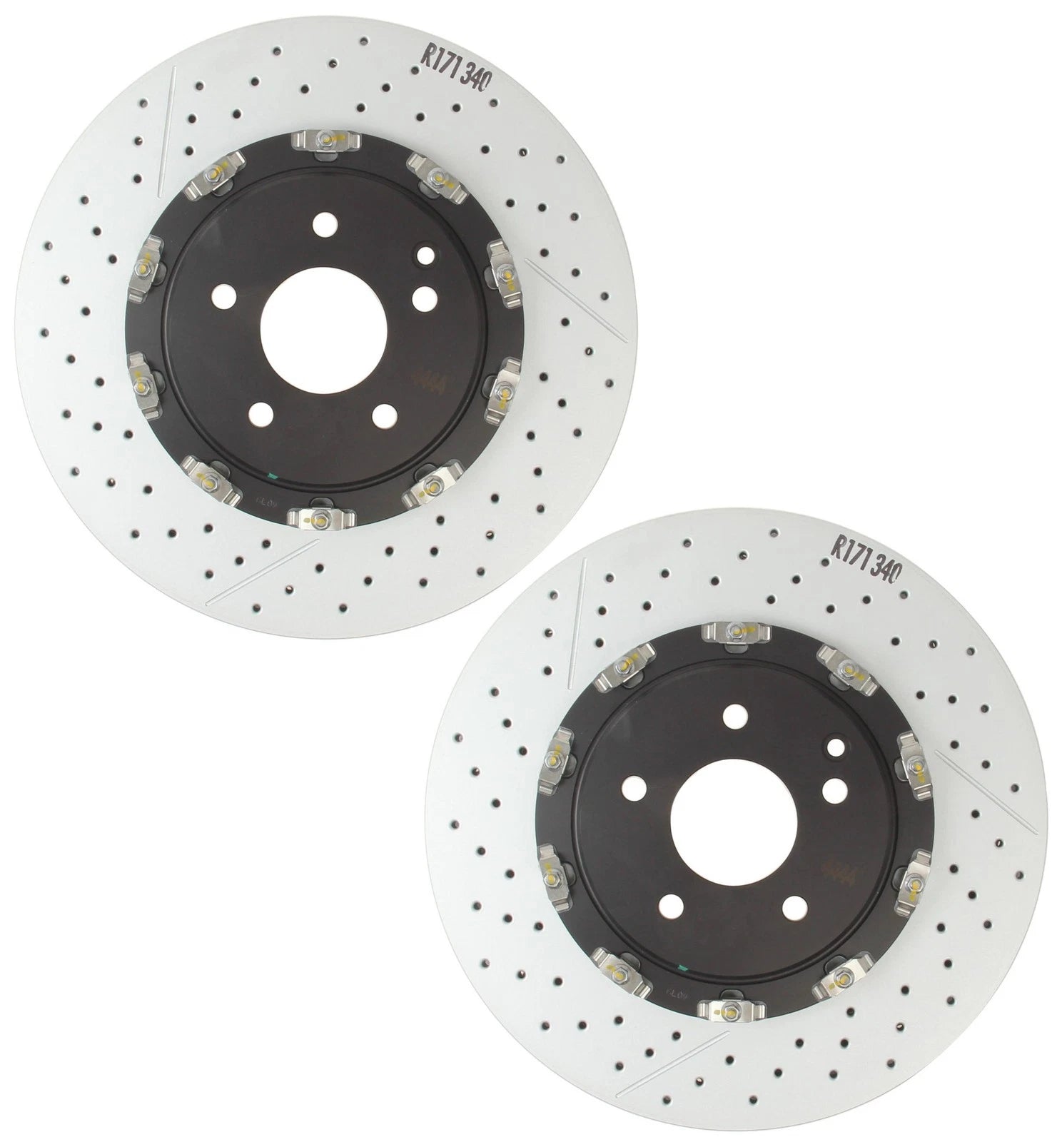 2X Brembo Front Disc Brake Rotors Slotted X-Drilled for MB R171 A209