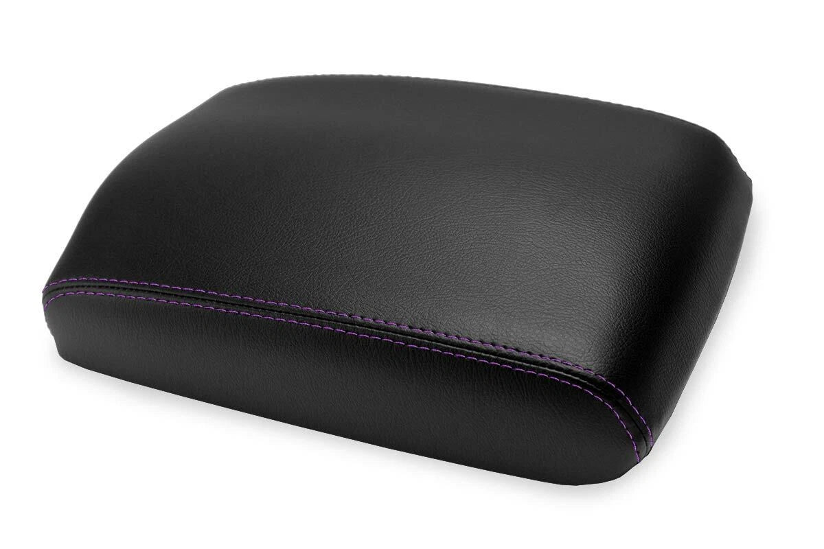Leather Console Lid Armrest Cover for Infiniti FX35 (2009–2012) Purple Stitch